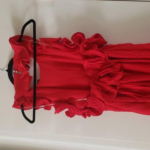 Red Ruffle Dress - Picture 5 of 13